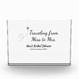 Travel bridal shower add name date miss to Mrs sim Photo Block