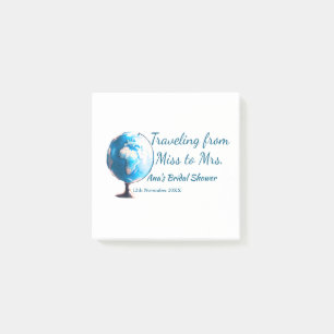 Travel bridal shower add name date miss to Mrs sim Post-it Notes