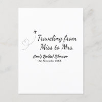 Travel bridal shower add name date miss to Mrs sim