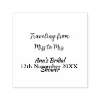 Travel bridal shower add name date miss to Mrs sim
