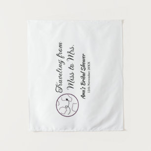 Travel bridal shower add name date miss to Mrs sim Tapestry