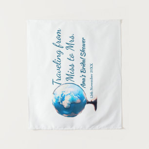 Travel bridal shower add name date miss to Mrs sim Tapestry