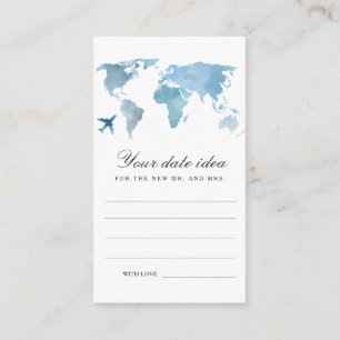 Travel Bridal shower Date night ideas  Enclosure Card