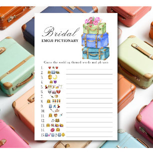 Travel Bridal shower Emoji Pictionary game