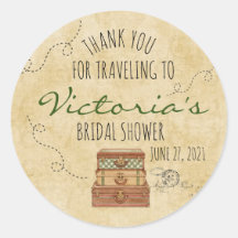 Travel Bridal Shower Sticker
