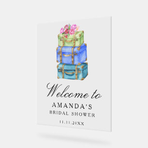 Travel bridal shower welcome sign