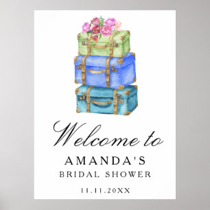 Travel bridal shower welcome sign