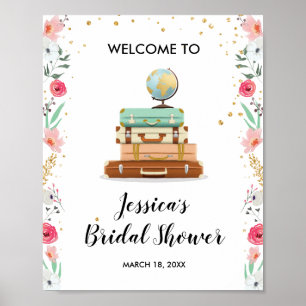 Travel Bridal shower Welcome Sign Miss to Mrs