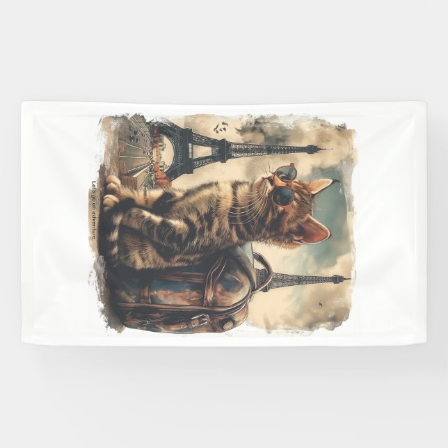 Travel Buddy Cat Banner (Horizontal)