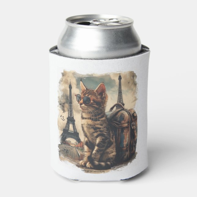 Travel Buddy Cat Can Cooler (Can Front)