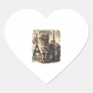 Travel Buddy Cat Heart Sticker
