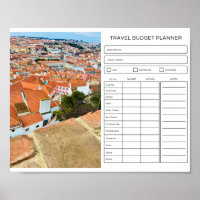 Travel Budget Planner, Digital Download Poster