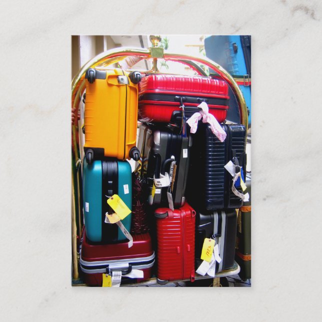 Travel Business Card - Colourful Suitcases (Front)