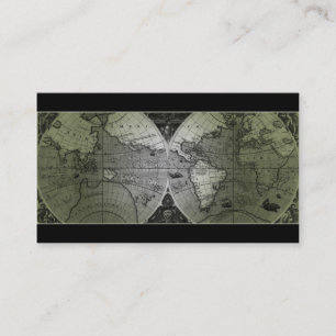 Travel Business Card World Map Globe green