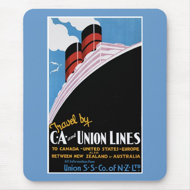 Travel by CA and Union Lines Mouse Pad (Front)