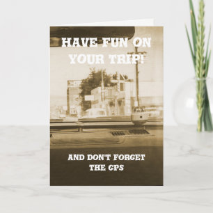 Travel by Car Road Trip Vintage Photo Have Fun Card