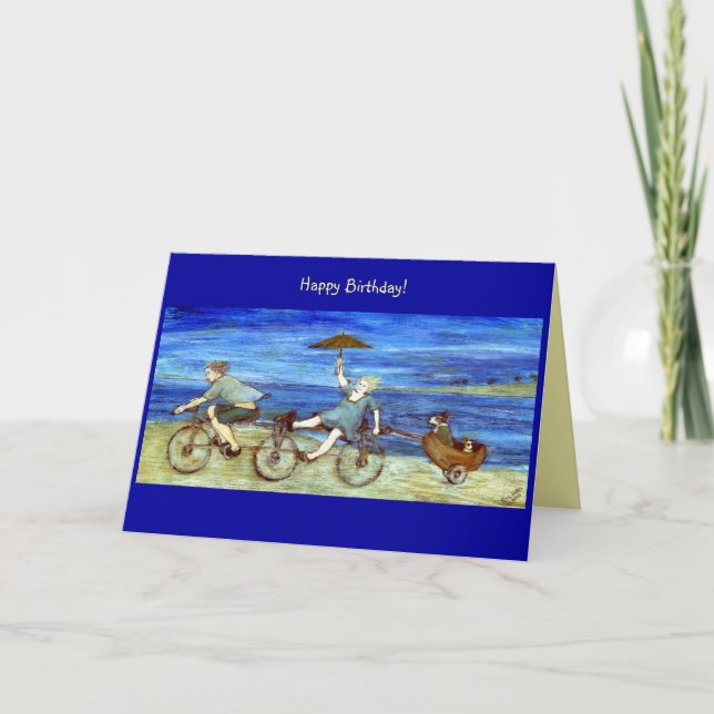 Travel by Tandem Bicycle Birthday Card (Front)