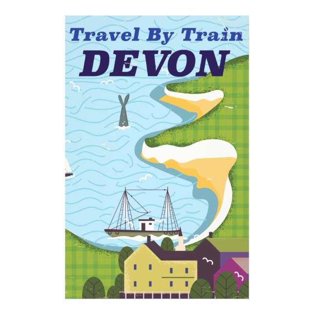 Travel By Train Devon Photo Print (Front)