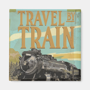 Travel By Train Magnet