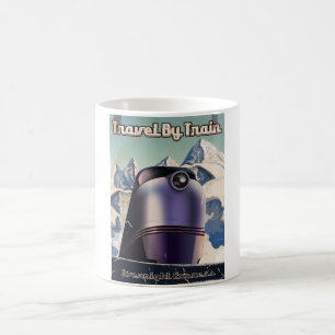 Travel By Train Sci-Fi vintage art Coffee Mug