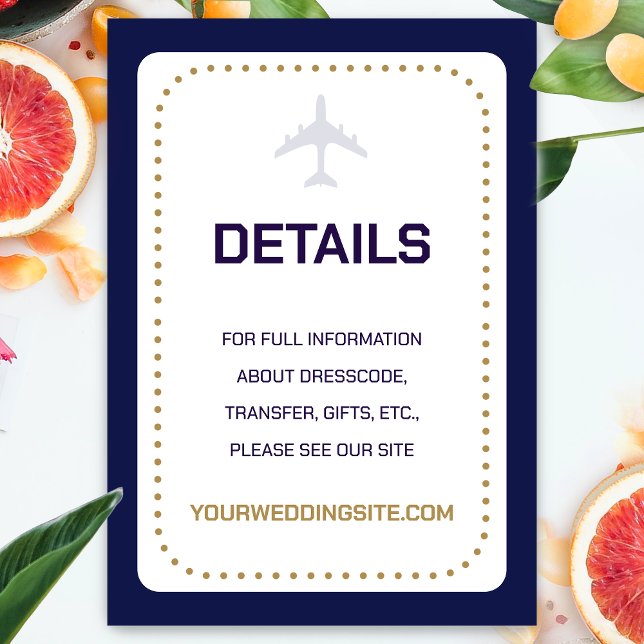 Travel Calligraphy Boarding Pass Wedding Enclosure Card (Creator Uploaded)