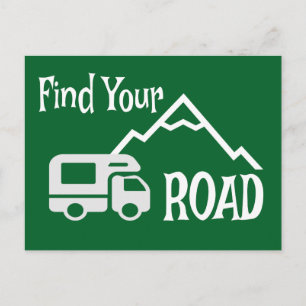 Travel Camping RV Find Your Road Postcard