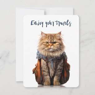 Travel Cat Bon Voyage Card