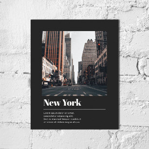 Travel City Name Photo Elegant Minimal Black Poster
