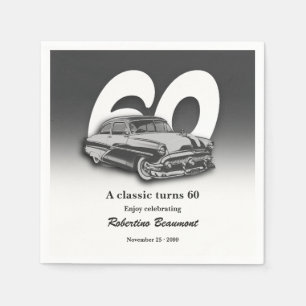 Travel Classic Green Car Turns 60th Birthday Napkin