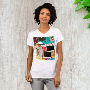 Travel Collage with Iconic Landmarks Vacation  T-Shirt