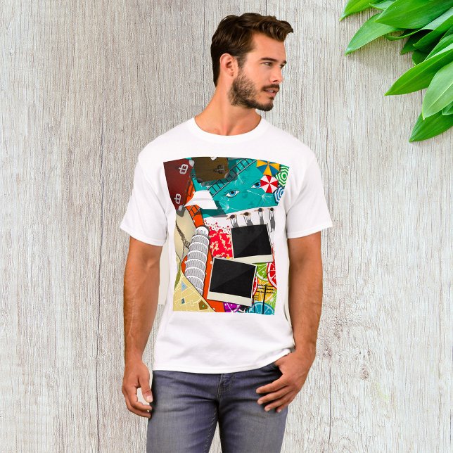 Travel Collage with Iconic Landmarks Vacation  T-Shirt (Creator Uploaded)