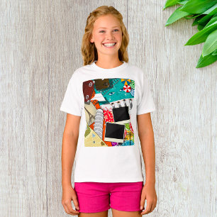 Travel Collage with Iconic Landmarks Vacation.  T-Shirt