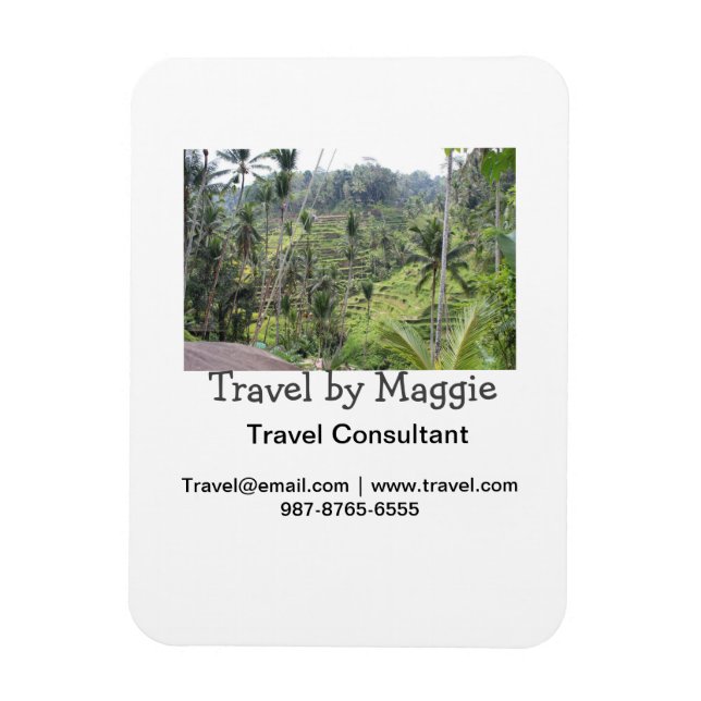 Travel consultant company add name email websphone magnet (Vertical)