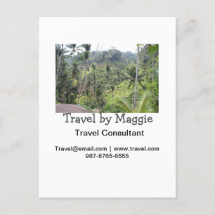 Travel consultant company add name email websphone postcard