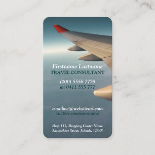 Travel Consultant Plane Wing Business Card