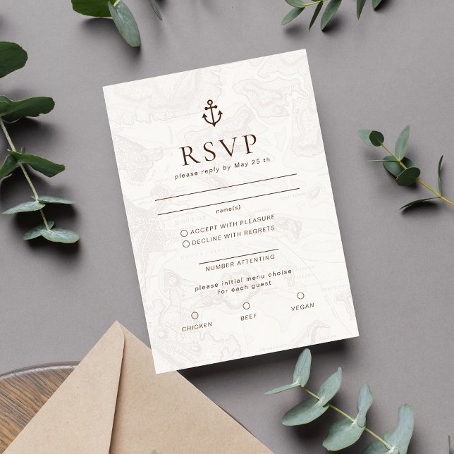 Travel Cruise Destination Wedding  RSVP Card (Creator Uploaded)