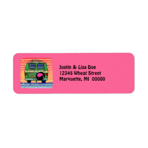 Travel Custom Van Camping Glamping Address Labels