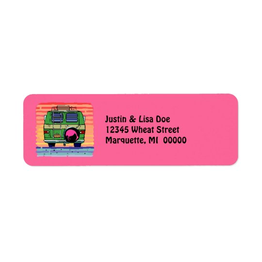 Travel Custom Van Camping Glamping Address Labels