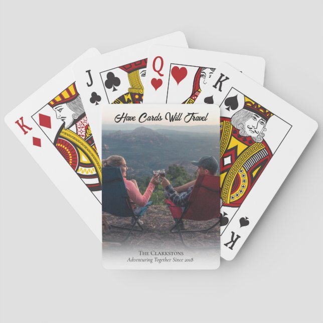 Travel Deck featuring your Adventure Photo Playing Cards (Back)