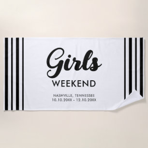 Travel Destination Fun Matching Girls Weekend Trip Beach Towel