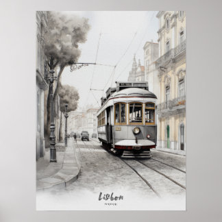 Travel Destination Lisbon Watercolor Wall Art