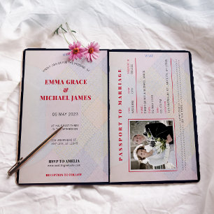 Travel Destination Passport Wedding Invitation