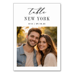 Travel Destination Photo & Name Table Number