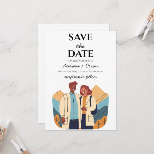 travel destination wedding save the date invitation