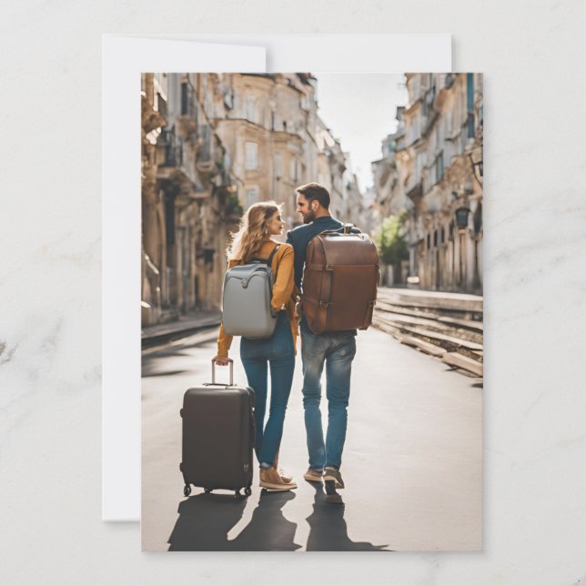 travel destination wedding save the date invitation (Front)