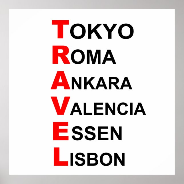 travel destinations poster (Front)