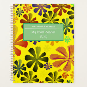 Travel Diary Cute Retro Floral Traveling   Planner