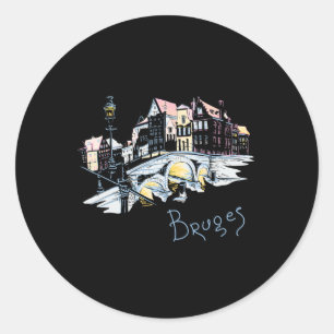 Travel Europe Belgium Bruges Family Vacation Souve Classic Round Sticker