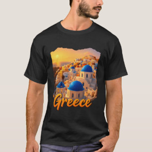 Travel Europe Greece Athens Santorini Crete Greek  T-Shirt
