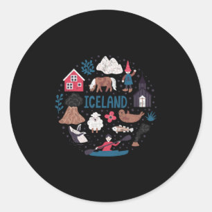 Travel Europe Iceland Reykjavik Family Vacation So Classic Round Sticker